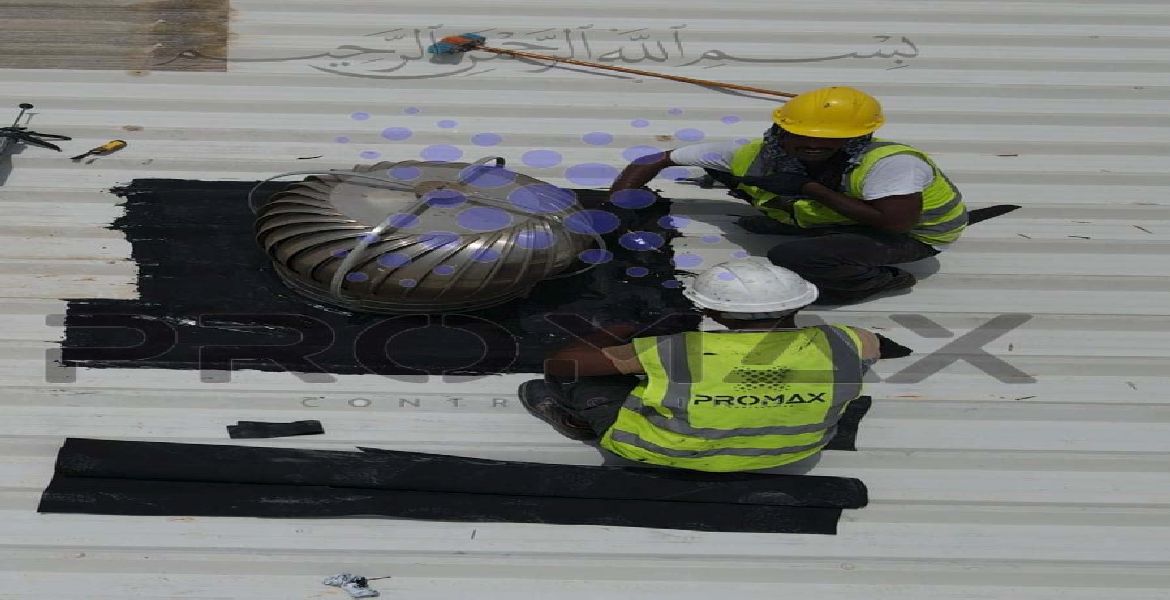 Dft - metal roof waterproofing project by Promax in Dubai, UAE